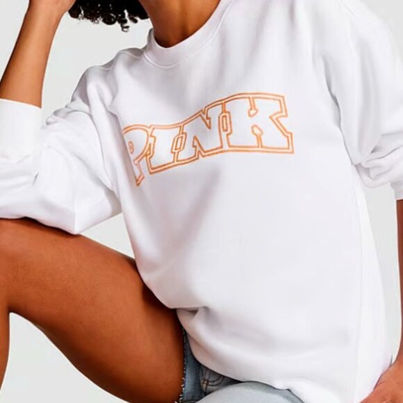 PINK Victoria's Secret Ivy Fleece Oversized Sweatshirt - XLarge - NWT - Picture 1 of 5